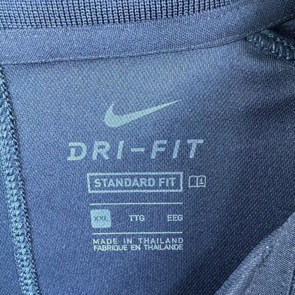 Nike Michigan Wolverines Polo Shirt Men's XXL Navy Blue Gold Dri-Fit - Picture 3 of 8